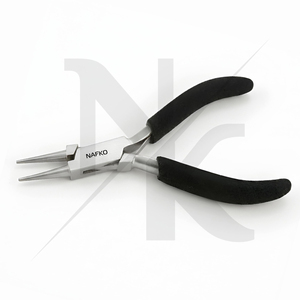 Pince à bec rond de haute qualité 130 mm, poignée noire en mousse, acier inoxydable, outils de fabrication de bijoux, pince à sertir les fils pour le bricolage - Product Image 3