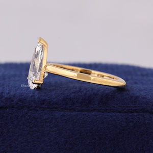 แหวนหมั้นเพชรทรงลูกแพร์คลาสสิก ทอง 14k เครื่องประดับสำหรับผู้หญิง - Product Image 3