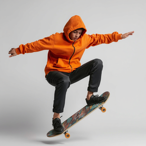 เสื้อฮู้ดซิปทรงบ็อกซี่ ผ้าฝ้ายฟลีซแบบโอเวอร์ไซส์ พร้อมบริการรับผลิตแบบ OEM ODM - Product Image 4