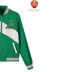 เสื้อแจ็คเก็ตวินด์เบรกเกอร์เปลี่ยนสีได้ สีเขียว ชมพู ม่วง แบบกลับด้านได้ ยูนิเซ็กส์ น้ำหนักเบา สวมใส่สบาย เหมาะกับกิจกรรมกลางแจ้ง มีโลโก้ด้านหน้า - Product Image 4