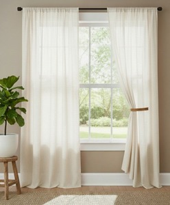 Cortinas de Algodón Lavado Hechas a Mano, Cortinas Decorativas para el Hogar, Cortinas de Lujo Color Rost o para Sala de Estar, Cortinas para Ventana - Product Image 5
