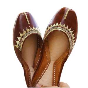 Elegant Ladies Khussa <b>Wedding</b> Pumps Handmade Traditional Pakistani <b>Flats</b> Embroidered Ethnic Party Footwear Wholesale - Product Image 1