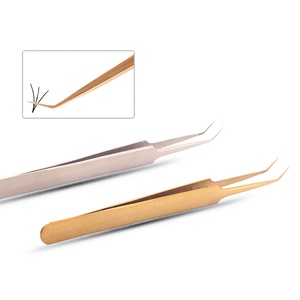 Pince à cils haute précision à 45 degrés, outil professionnel de greffage pour artistes de la beauté, en acier inoxydable - Product Image 3