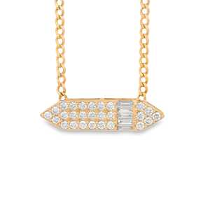 Custom 14K Solid Gold 0.50Ct Round Baguette Lab Grown Diamond Pendant <b>Necklace</b> Minimalist Dainty Lobster Clap Layering <b>Necklaces</b> - Product Image 5