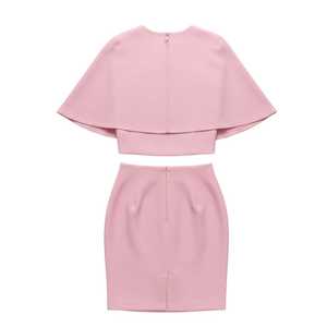 Conjunto de Punto de 3 Piezas para Mujer Jack and Jill, Falda Elegante Rosa con Top Tipo Capa, Traje Formal para Eventos Religiosos, Ropa de Moda Boutique - Product Image 2