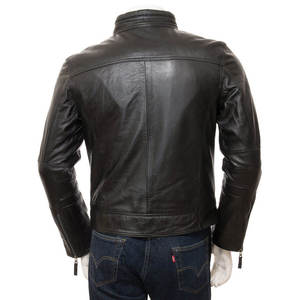 Chaqueta de cuero genuino 100% para hombre, diseño de motociclista, alta calidad, personalizada, con bolsillos laterales, para usar en invierno. - Product Image 2