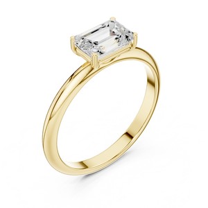 Anillo de Diamante Cultivado en Laboratorio de Corte Esmeralda de 1 Quilate de Calidad Premium, Joyería Fina de Oro Sólido de 14K, Joyería Solitaria Moderna, Personalizable - Product Image 5