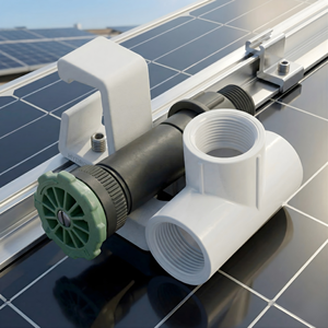 hydroplus international solar rooftop cleaning sprinkler riser 1/2 inch pipeline tee connector clamp frame <b>locking</b> mount kit - Product Image 1