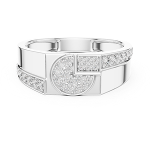 Anillo de Diamante Cultivado en Laboratorio CELESTIAL MOSAIC para Hombre, Juego de Anillos de Oro Blanco Sólido de 18 Quilates con Baño de Rodio, Regalo de Lujo para Compromiso, Boda o Fiesta - Product Image 1