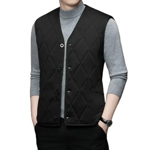 Chaleco de cuero genuino para hombre de otoño e invierno, cárdigans con botones de estilo callejero, ropa de abrigo impermeable informal gruesa y cálida con cuello en V - Product Image 1