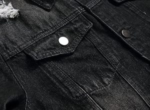 Wholesale Custom Logo Front 100% Cotton Men's Winter Casual Jeans Jacket Breathable Eco-Friendly Quick Dry 280g Outdoor Use - Product Image 4