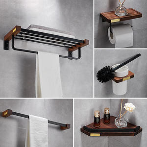 Ensemble de 6 accessoires de salle de bain en métal, design moderne et écologique, finition polie, porte-serviettes double mural, porte-savon - Product Image 4