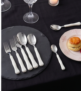 White Color Kitchen Cutlery Set Stainless Steel <b>Flatware</b> With Bone Handle Mirrored Silverware For Restaurant And Hotel Ware Use - Product Image 4