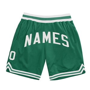 Custom Eco-Friendly Custom <b>Green</b> White Authentic Throwback Basketball <b>Shorts</b> - Product Image 1