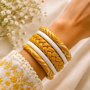 Bracelet jonc en résine artisanale pour femme, bijou décoratif unique, style mode moderne, accessoires de boutique en gros - Product Image 5