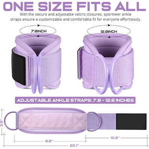 Heavy Duty Firm Anti Loose Weightlifting Ankle Straps D <b>Ring</b> Ankle Straps for Sports Strength Fitness - Product Image 3