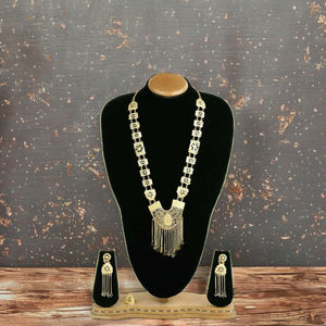 ชุดสร้อยคอยาวชุบทอง 14K 18K 24K ขายส่ง, ชุดเครื่องประดับทองแบบดั้งเดิม, ชุดเครื่องประดับแฟชั่นทองเหลืองชุบทอง - Product Image 4