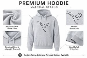 Men's Gray <b>Hooded</b> Fleece Sweatshirt with Hand Drawn <b>Dog</b> Design Casual Regular Fit Breathable Winter Wear - Product Image 5
