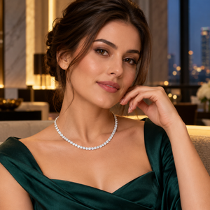 Collier tennis en diamants naturels brillants de 18 pouces pour femmes |   Or 18 carats 0,20 carats 3,8 mm GH VS GH SI Taille classique de luxe certifiée IGI - Product Image 2