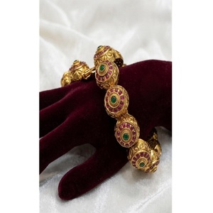 Charming Premium Quality Brass Gold Plated <b>Bangle</b> Bracelets <b>Set</b> For Women Wedding Wear Jewelry Collection - Product Image 1