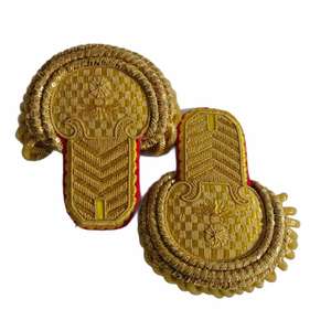 Nouvelles épaulettes de fanfare 2026 en soie jaune avec franges – Modèle GOLD - Product Image 4