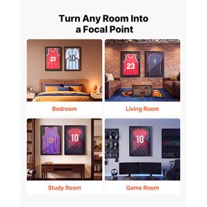 "Polished Wooden Sport Jersey <b>Shadow</b> <b>Box</b> A4 Size 98% UV Protection 31.5 X 23.6 X 1 in PC Panel Hanger Perfect Gift Display Case" - Product Image 6