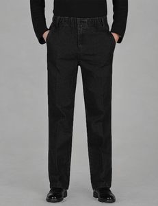 Jeans de Mezclilla Negros de Pierna Recta para Hombre, Cintura Alta, Corte Regular, Estilo Casual de Algodón, Ropa de Otoño - Product Image 2