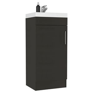 Mobile da Bagno Sevilla con Anta Singola, Armadietto Nero - Product Image 6