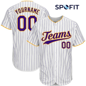 Custom Baseball Jersey Sublimated Pinstripe Uniform Personalised Team Name Number Men's Baseball <b>Shirts</b> OEM ODM - Product Image 5