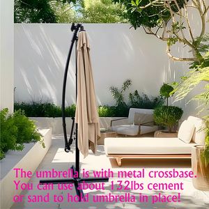 Ombrellone da Esterno Quadrato 2.5x2.5M con Illuminazione LED Solare, Impermeabile, 8 Stecche, Sistema a Manovella, Base per Ombrellone da Mercato - Product Image 2