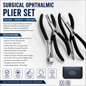 Juego de Pinzas Quirúrgicas Oftálmicas Profesionales AL MIDA, Instrumentos Médicos Manuales con Certificación CE Clase II ISO13485, Fácil Agarre, 3 Años de Garantía - Product Image 5