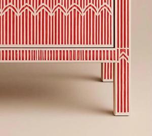 Cajón con Incrustaciones de Hueso de ILAHI, Diseño Moderno con Detalles de Ágata, Mueble Portátil para el Hogar - Product Image 4