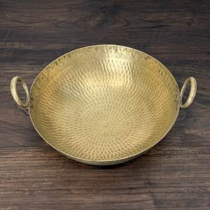 <b>Set</b> Of 3 Pure Brass Kadahi Cookware <b>Set</b> With Lid Traditional Style Stovetop <b>Pot</b> For Gas And Induction Kadahi - Product Image 3