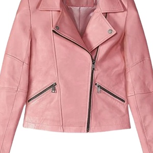 University Women Pink Leather Biker <b>Jacket</b> Slim Fit Motorcycle <b>Jacket</b> Fashion Moto <b>Jacket</b> Biker Coat Short Length <b>jacket</b> - Product Image 5