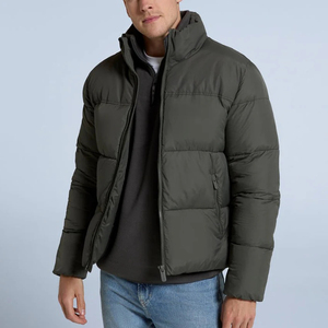 2026 Winter Custom Style Puffer Jackets Zipper Cotton Filling Stand Collar Front Logo Breathable Thick Outdoor Jacket Men - Product Image 6