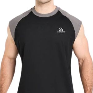 <b>Mens</b> Black Charcoal Sleeveless Tank Top Gym Workout Shirt Athletic Fitness Training Sportswear Casual Activewear <b>Running</b> <b>Vest</b> - Product Image 5