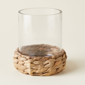 Meilleure vente de porte-bougie en verre nordique couvercle résistant à la chaleur anti-dérapant tissage porte-jacinthe d'eau pour bougies - Product Image 3