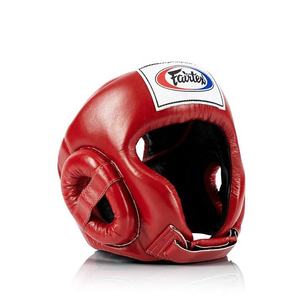 อุปกรณ์ป้องกันศีรษะสำหรับชกมวย Fairtex สีแดง ทำจากหนัง ป้องกันเต็มใบหน้า สำหรับฝึกซ้อม เหมาะสำหรับทุกเพศ - Product Image 2