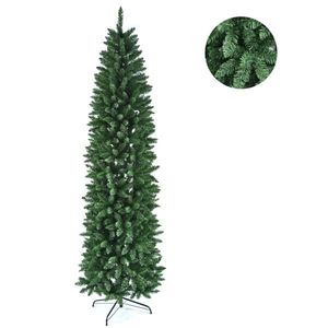 Albero di Natale in PVC Premium da 2,3 m, Stile Pino Appuntito, Albero Artificiale con Supporto in Metallo da Tavolo per Decorazioni Natalizie da Esterno - Product Image 1