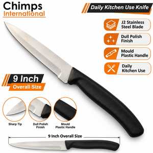 Cuchillo Multiusos de Acero Inoxidable con Acabado Cepillado y Mango de Plástico, Ambidiestro, Cuchillos de Cocina Adicionales, Precio Directo de Fábrica al Por Mayor - Product Image 2