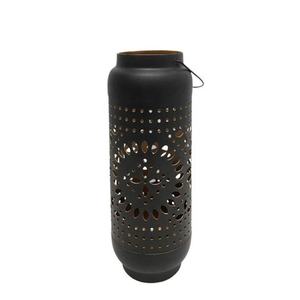 Farol Grande Blanco con Recubrimiento Metálico para Decoración de Interiores, Villas, Iluminación de Piso y Mesa, Estilo Grabado Floral - Product Image 5