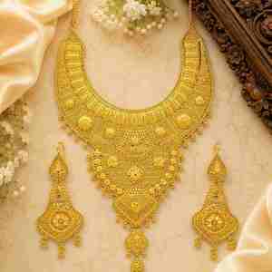 Juego de Collares Largos de Novia Turcos Chapados en Oro de 14K, 18K y 24K, Estilo Tradicional de Dubái, Venta al Por Mayor - Product Image 2