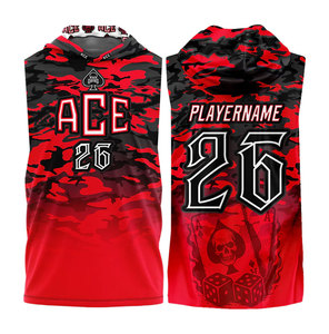 Maillot de basket-ball Kitbeast Ghost à capuche sans manches, sublimé, anti-humidité, unisexe, coupe athlétique pour adulte - Product Image 3