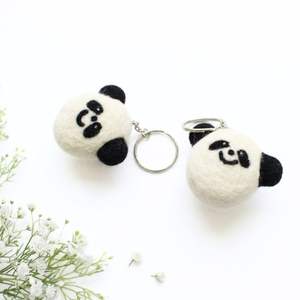 Keychain Small Plush Keychain Handcrafted Wool Animal Keychain Felt <b>Key</b> <b>Ring</b> Handmade - Product Image 2