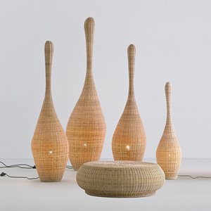 Conical shaped rattan standing lamps cheapest price home decor mid century modern floor lamp - Product Image 6