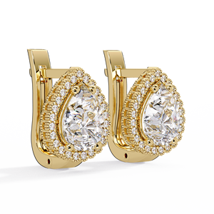 Pendientes Halo Huggie Personalizados con Diamante Cultivado en Laboratorio, Certificado IGI, Oro Sólido de 14k, Pendientes de Boda, Joyería Fina de Alta Calidad - Product Image 2