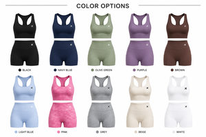 Conjunto Deportivo de Compresión para Mujer X Sports City, Pantalones Cortos Deportivos de Cintura Alta con Control de Abdomen, Color Sólido, Sin Costuras, Elástico en Cuatro Direcciones, Secado Rápido - Product Image 5