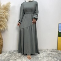 Abaya Modesta para Mujer, Talla Grande, Manga Larga, Vestido Largo Hasta el Suelo, Musulmán, para Oración, Casual, Primavera, Sin Costuras, Ligero, Transpirable