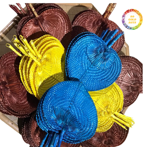 Venta al por mayor de abanicos de mano de hoja de palma de bambú natural envejecido, estilo vintage, decoración rústica, proveedor de Vietnam - Product Image 1