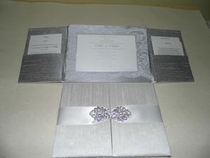 Invitations de mariage de luxe recouvertes de tissu, faites à la main, cartes d'invitation personnalisées haut de gamme, fabricant OEM, vente en gros, export - Product Image 4